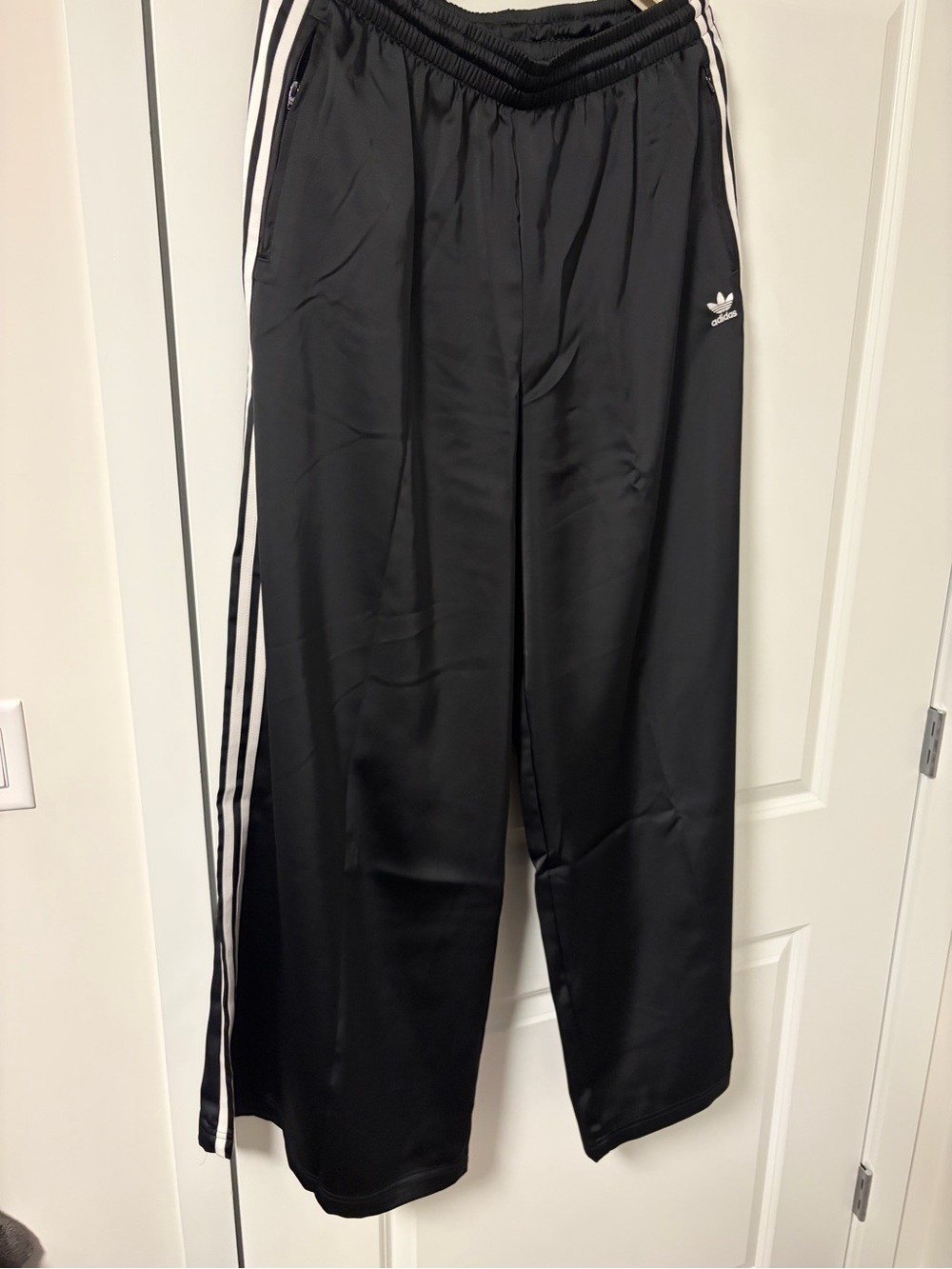 adidas Black Joggers with White Three-Stripes